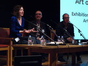 Claire Bishop, Christian Phillip Müller and Charles Esche, Seminar Art and the Social: Exhibitions of Contemporary Art in the 1990s, 30 April 2010, Tate Britain, London, Photo: Raquel Villar-Pérez 