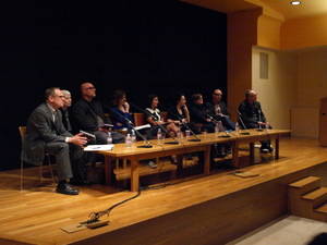 Stefan Schmidt-Wulffen, Renate Lorenz, Doug Ashford, Claire Bishop, Rebecca Gordon-Nesbitt, Stéphanie Jeanjean, Sabeth Buchmann, Christian Phillip Müller and Charles Esche, Seminar Art and the Social: Exhibitions of Contemporary Art in the 1990s, 30 April 2010, Tate Britain, London, Photo: Raquel Villar-Pérez 